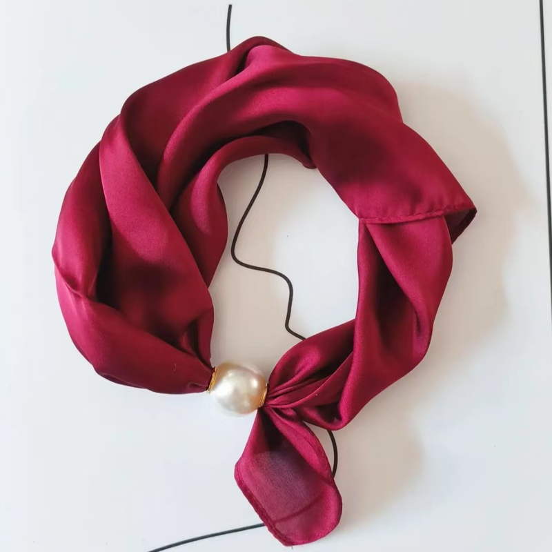 🌸Mjuk scarf med magnetiskt pärlspänne | Ingen knut behövs – enkel elegans på några sekunder
