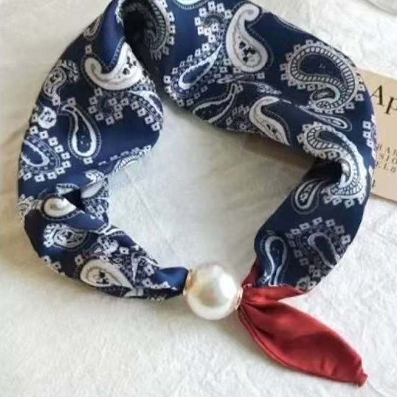 🌸Mjuk scarf med magnetiskt pärlspänne | Ingen knut behövs – enkel elegans på några sekunder