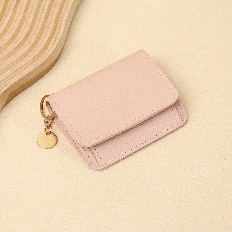 💕RFID-skyddad kortplånbok för kvinnor, mini kortfodral med nyckelring, myntficka och ID-fönster👛