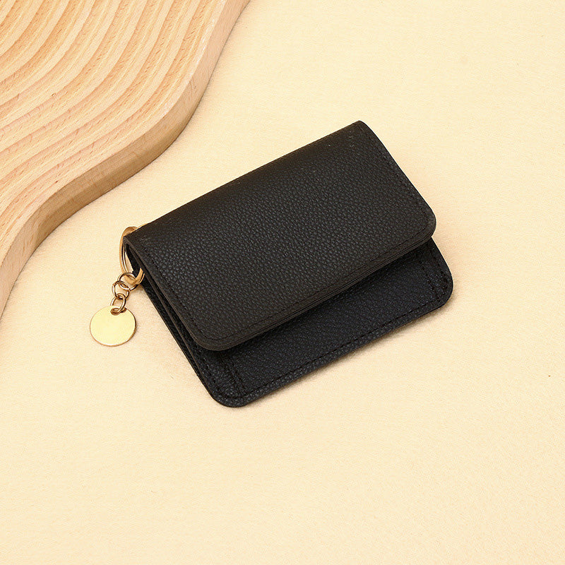 💕RFID-skyddad kortplånbok för kvinnor, mini kortfodral med nyckelring, myntficka och ID-fönster👛