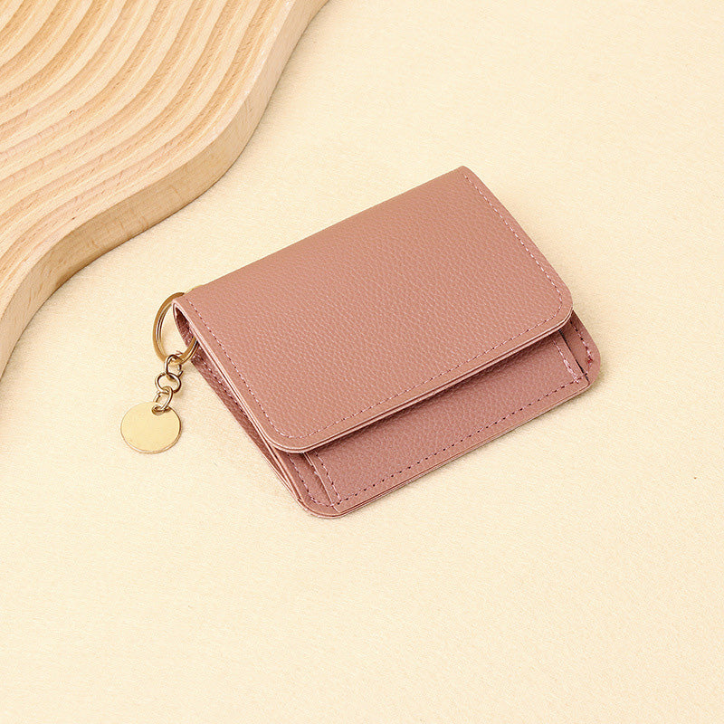 💕RFID-skyddad kortplånbok för kvinnor, mini kortfodral med nyckelring, myntficka och ID-fönster👛