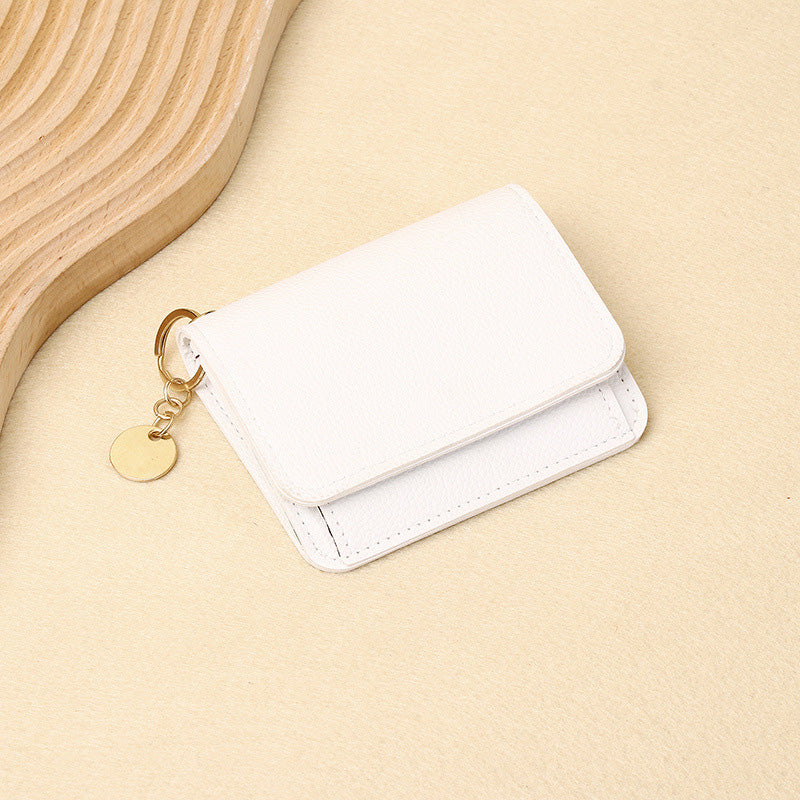 💕RFID-skyddad kortplånbok för kvinnor, mini kortfodral med nyckelring, myntficka och ID-fönster👛