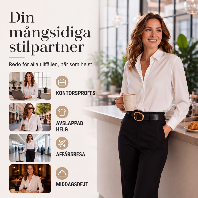 🔥50% rabatt!Damens mångsidiga långärmade skjorta i silkeslen satin