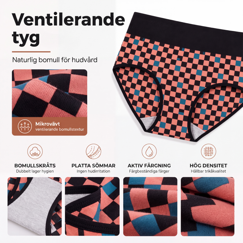 🩲Högmidjade Bomullstrosor för Kvinnor – Mjuka & Bekväma med Perfekt Passform
