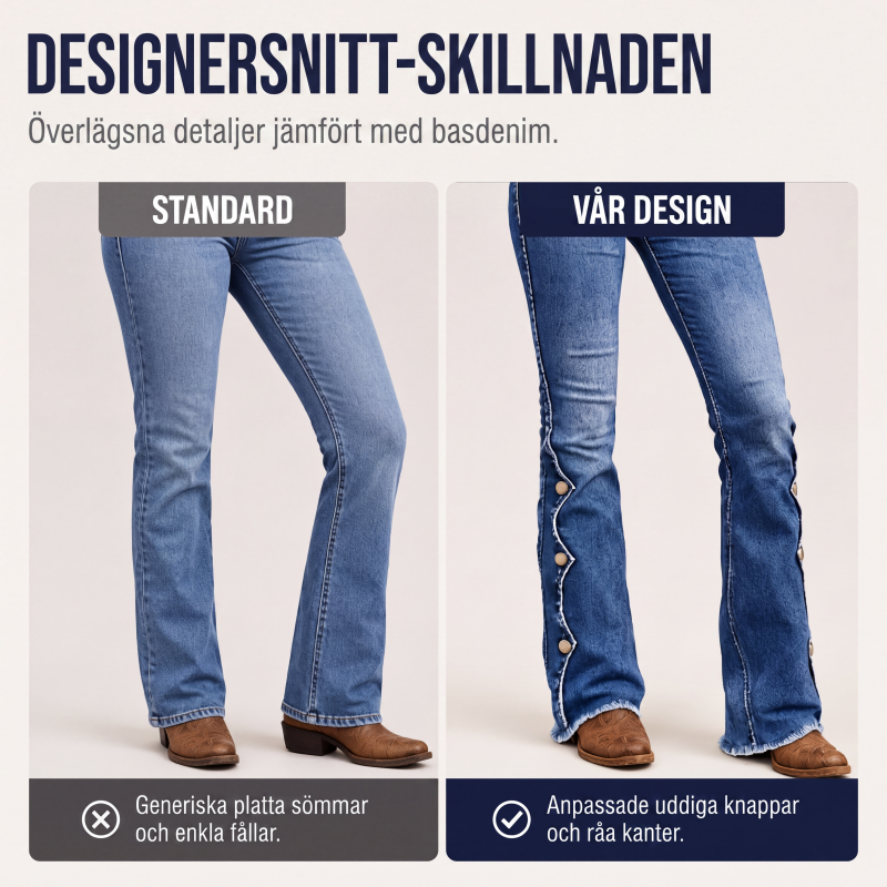 🔥50% rabatt!⏰Sista dagen på rean 💃Damernas högmidjade slitna bootcut-jeans
