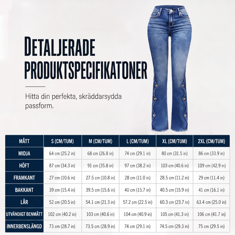 🔥50% rabatt!⏰Sista dagen på rean 💃Damernas högmidjade slitna bootcut-jeans