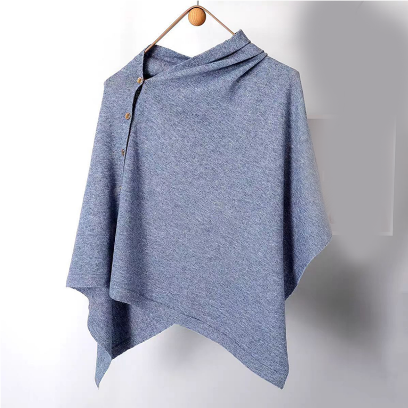 Nya ankomster📦🍂Stilfull poncho med sidoknappar för kvinnor