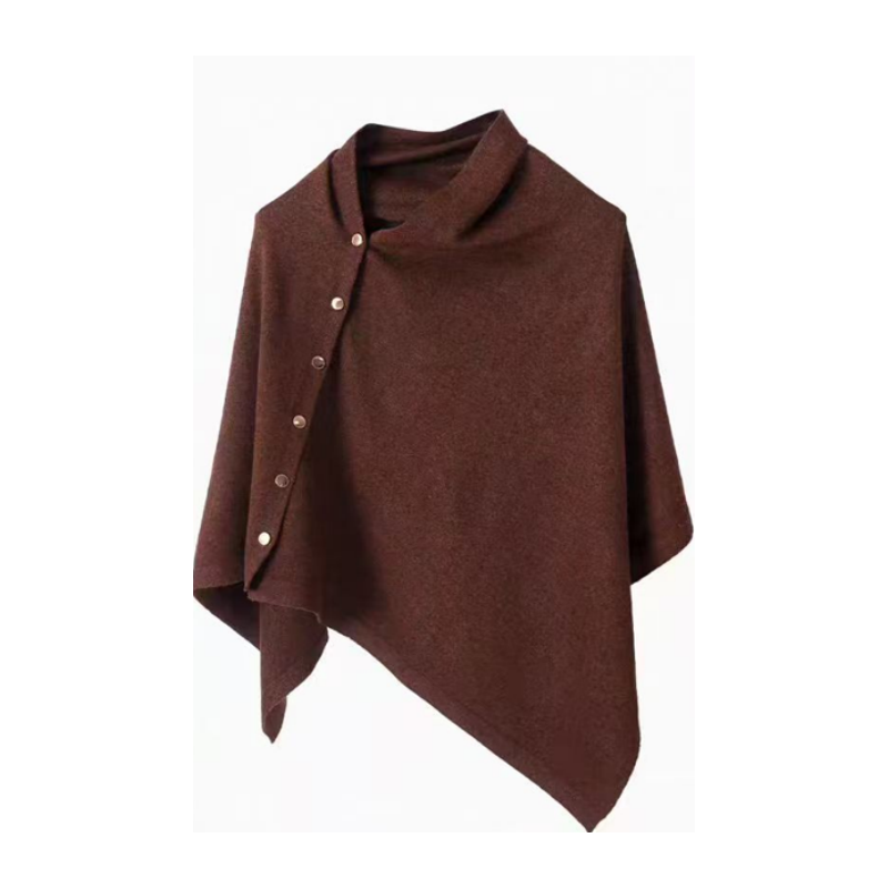 Nya ankomster📦🍂Stilfull poncho med sidoknappar för kvinnor