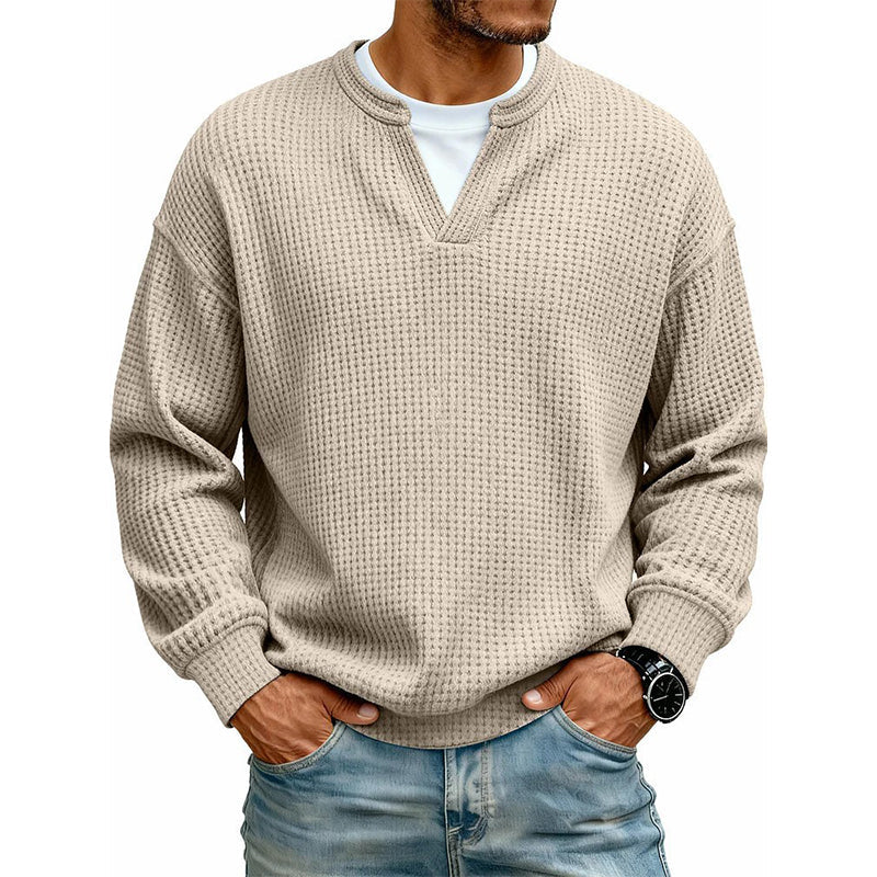 🔥Ett måste🔥👕 Strukturerad waffeltröja för män