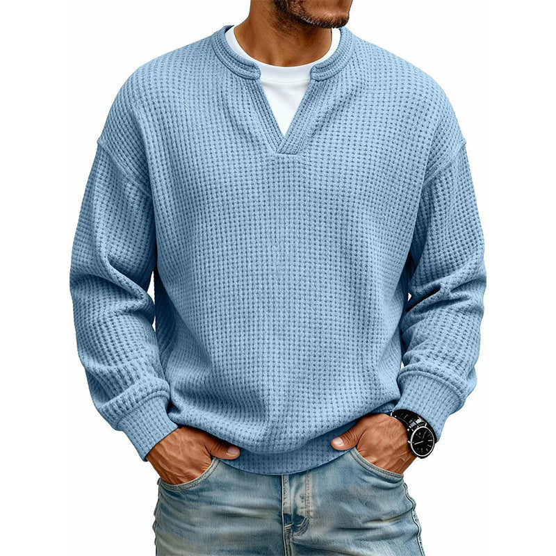 🔥Ett måste🔥👕 Strukturerad waffeltröja för män