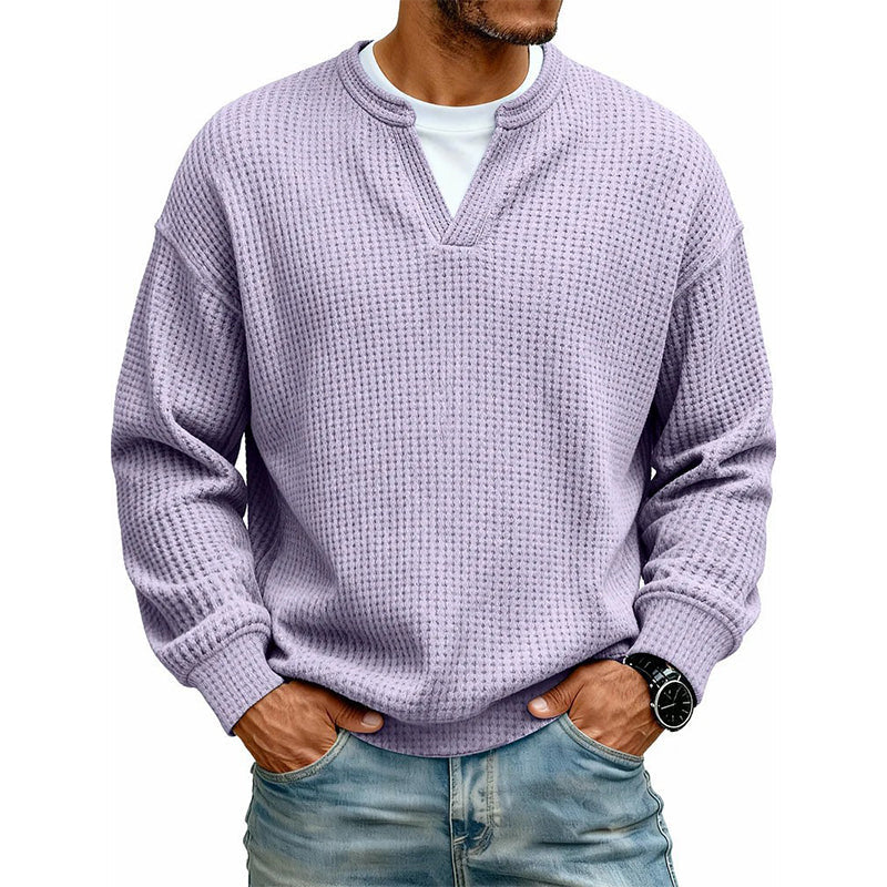 🔥Ett måste🔥👕 Strukturerad waffeltröja för män