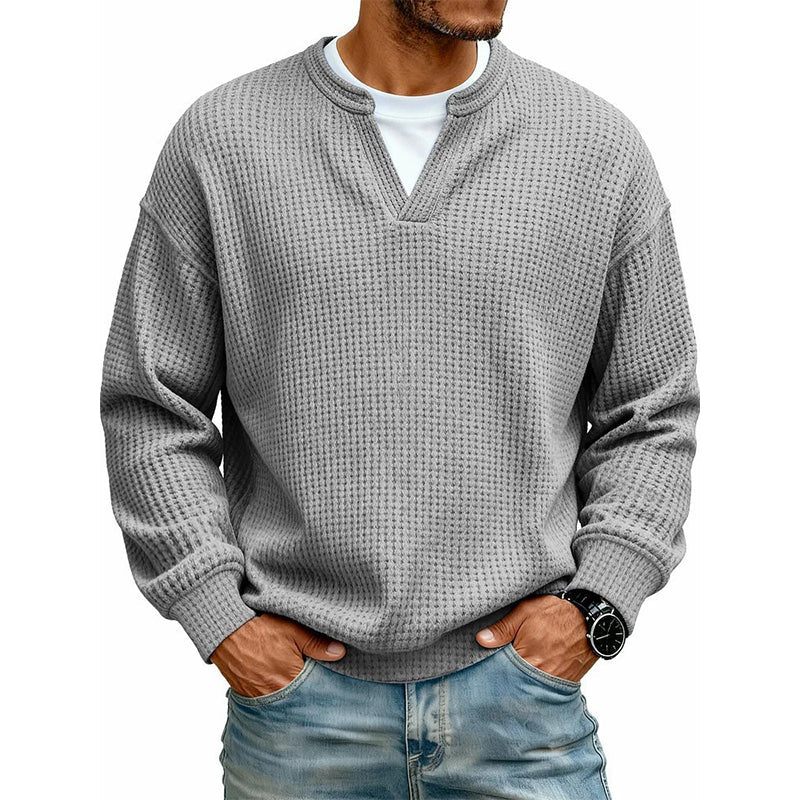 🔥Ett måste🔥👕 Strukturerad waffeltröja för män