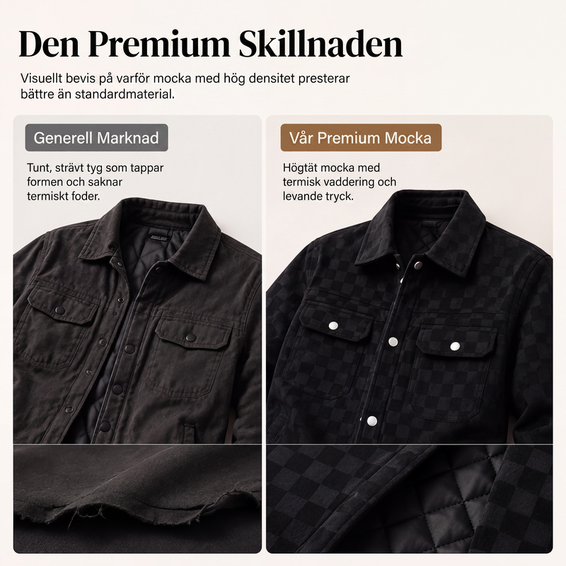 🍂Nya höstnyheter|Urban Elegant Mockajacka för Herr – Stilren Rutig Jacka med Vadderat Foder