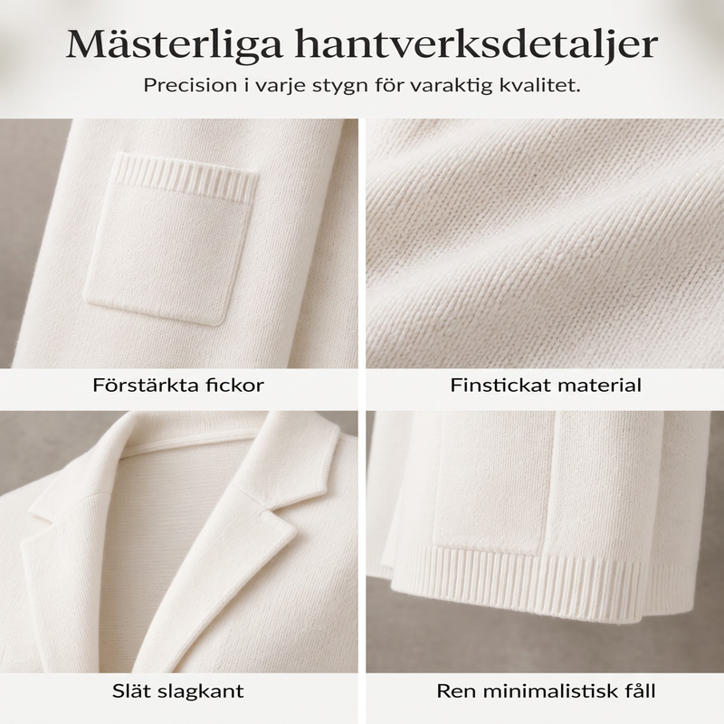 💰 Halva priset! 🧥 Damernas Stickade Kavajkofta med Krage – Elegant Cardigan för Kontor & Vardag✨