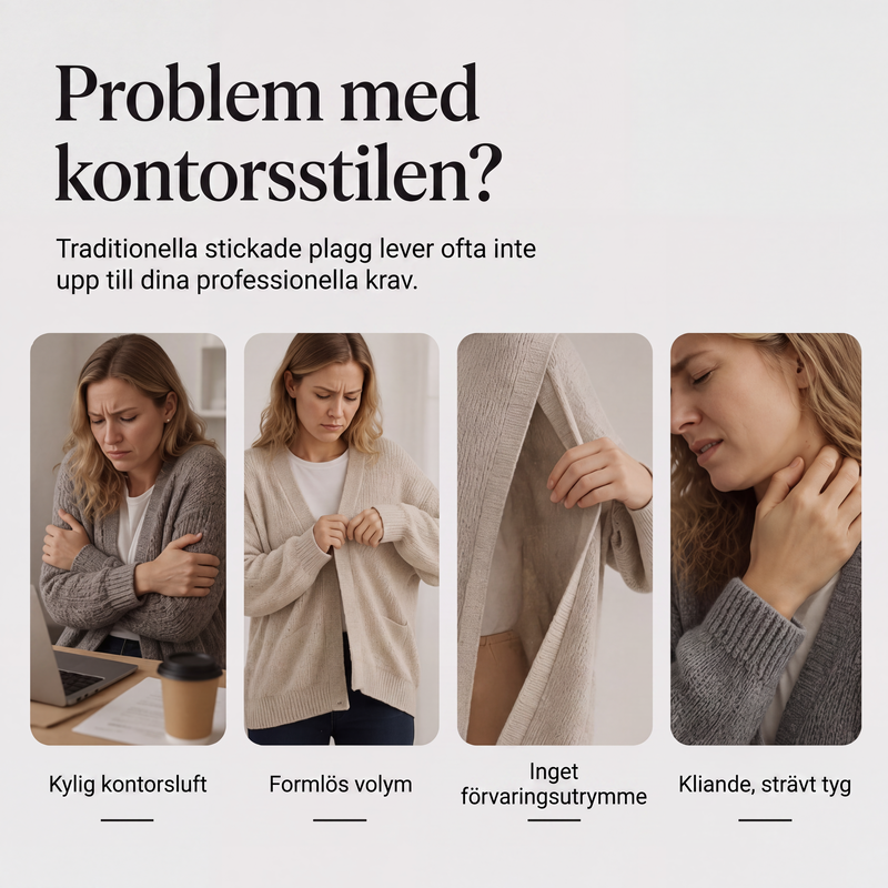 💰 Halva priset! 🧥 Damernas Stickade Kavajkofta med Krage – Elegant Cardigan för Kontor & Vardag✨