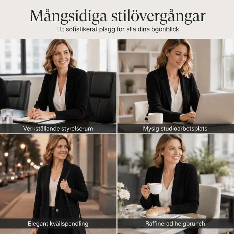 💰 Halva priset! 🧥 Damernas Stickade Kavajkofta med Krage – Elegant Cardigan för Kontor & Vardag✨