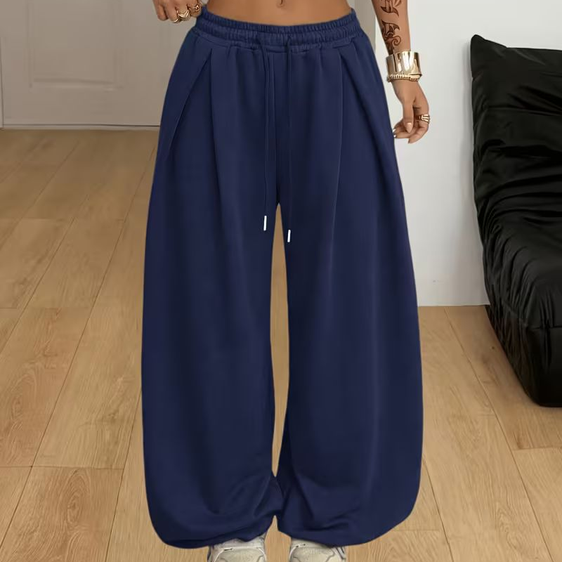 👖Damiga lediga bylsiga wide-leg sweatpants