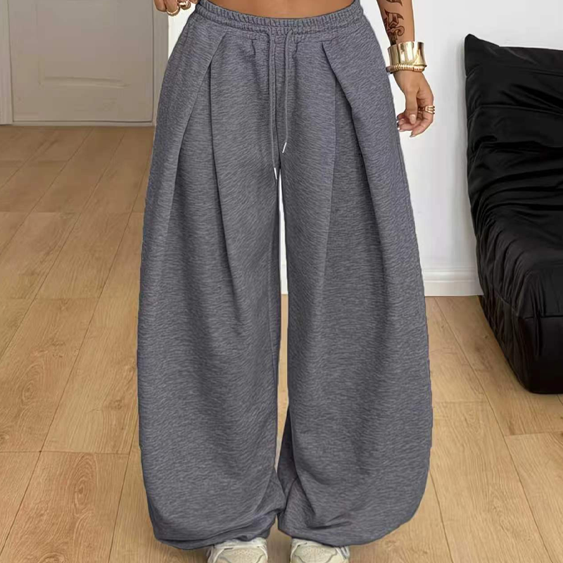 👖Damiga lediga bylsiga wide-leg sweatpants