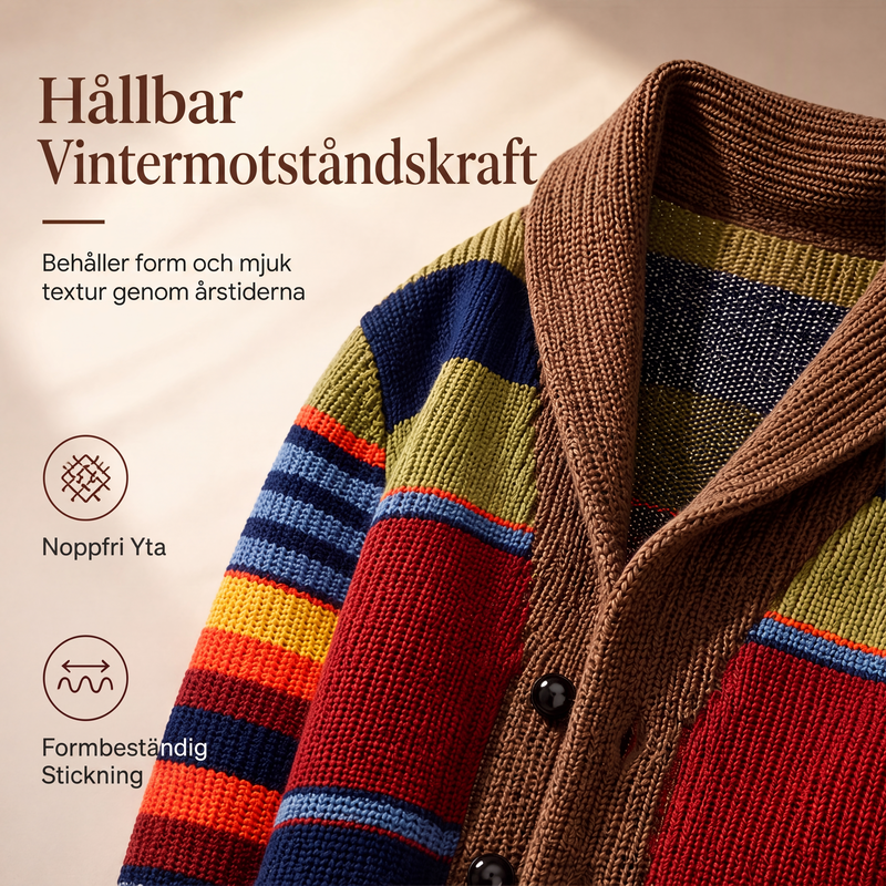 🌈Herrkofta med sjalkrage och ränder