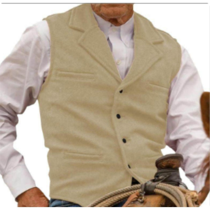 ⏳ Het erbjudande!🎉✨Herrväst i vintagestil med revers och fiskbensmönster i tweed