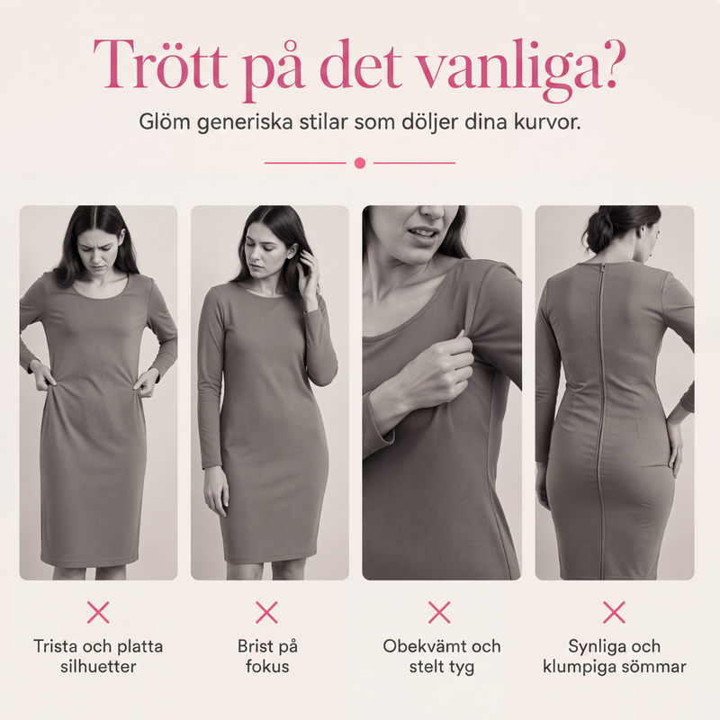 Midiklänning för kvinnor med rysch och 3D-rosettdetaljer