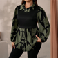 ❤️😍 Elegant blus med mönster — tvådelad effekt, ballongärmar, feminin silhuett ✨
