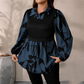 ❤️😍 Elegant blus med mönster — tvådelad effekt, ballongärmar, feminin silhuett ✨
