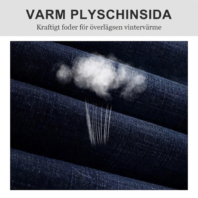 Herrarnas Varmfodrade Jeans – Bekväma Raka Vinterjeans med Mjuk Insida