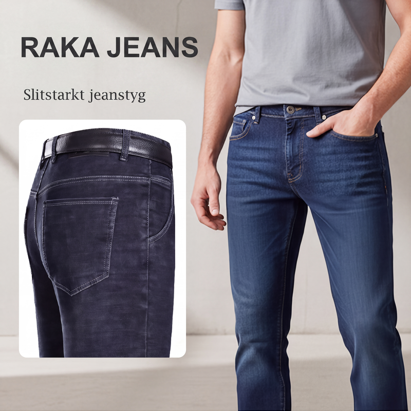 Herrarnas Varmfodrade Jeans – Bekväma Raka Vinterjeans med Mjuk Insida