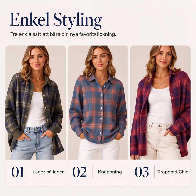 ⏰️ 50 % RABATT | Kvinnlig ledig rutig knäppt cardigan