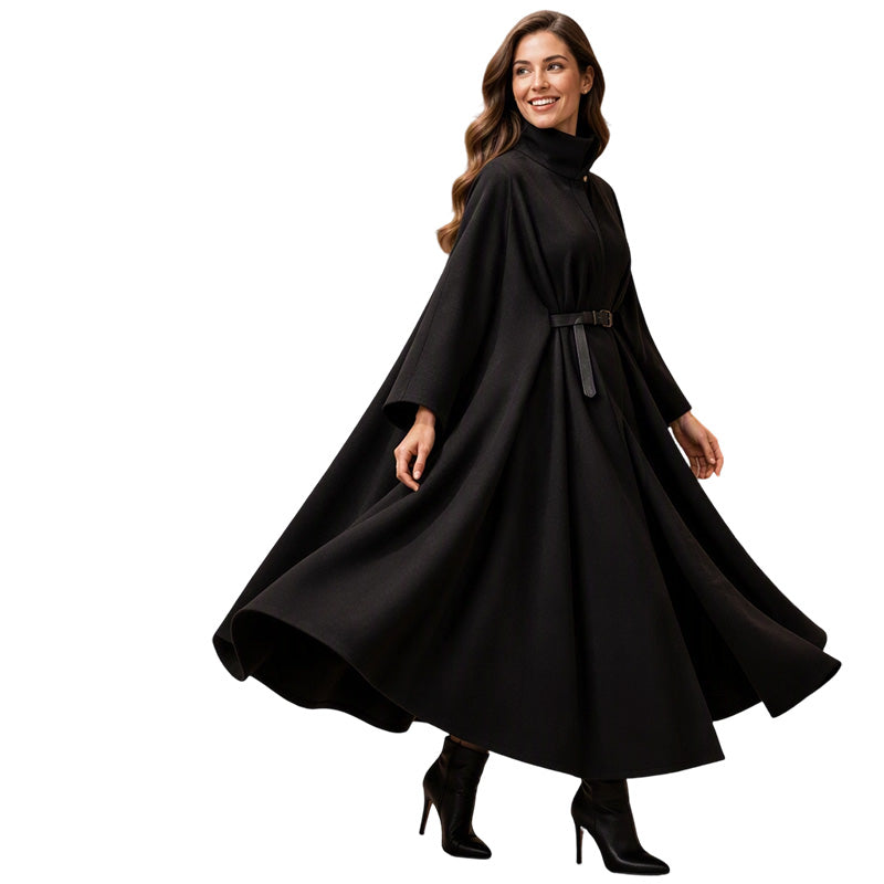 🧥 50 % RABATT |Elegant kappa med stående krage för kvinnor