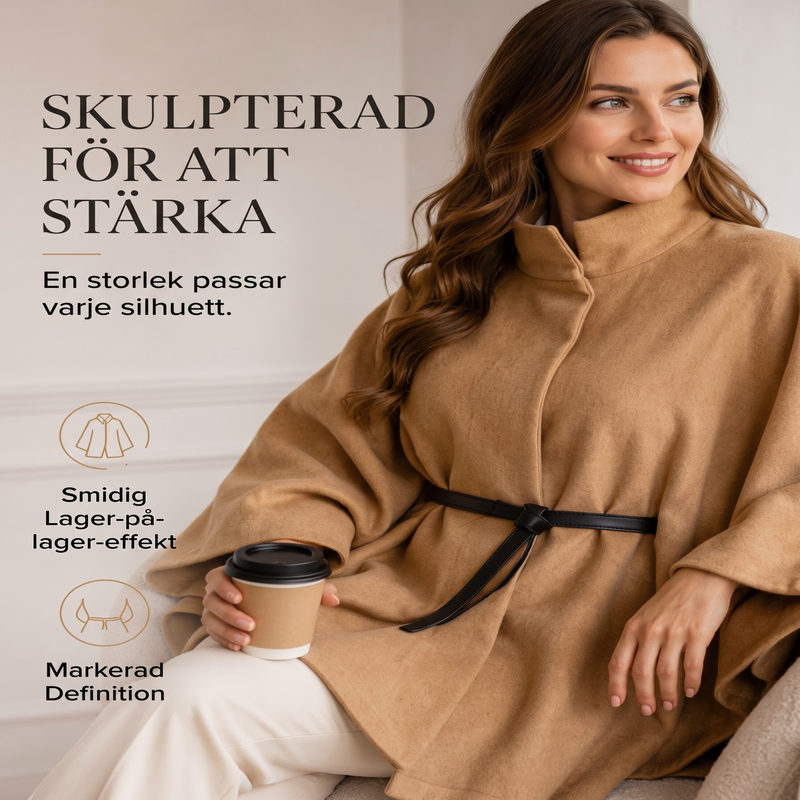 🧥 50 % RABATT |Elegant kappa med stående krage för kvinnor