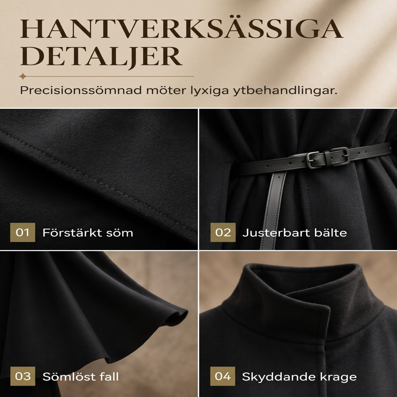 🧥 50 % RABATT |Elegant kappa med stående krage för kvinnor