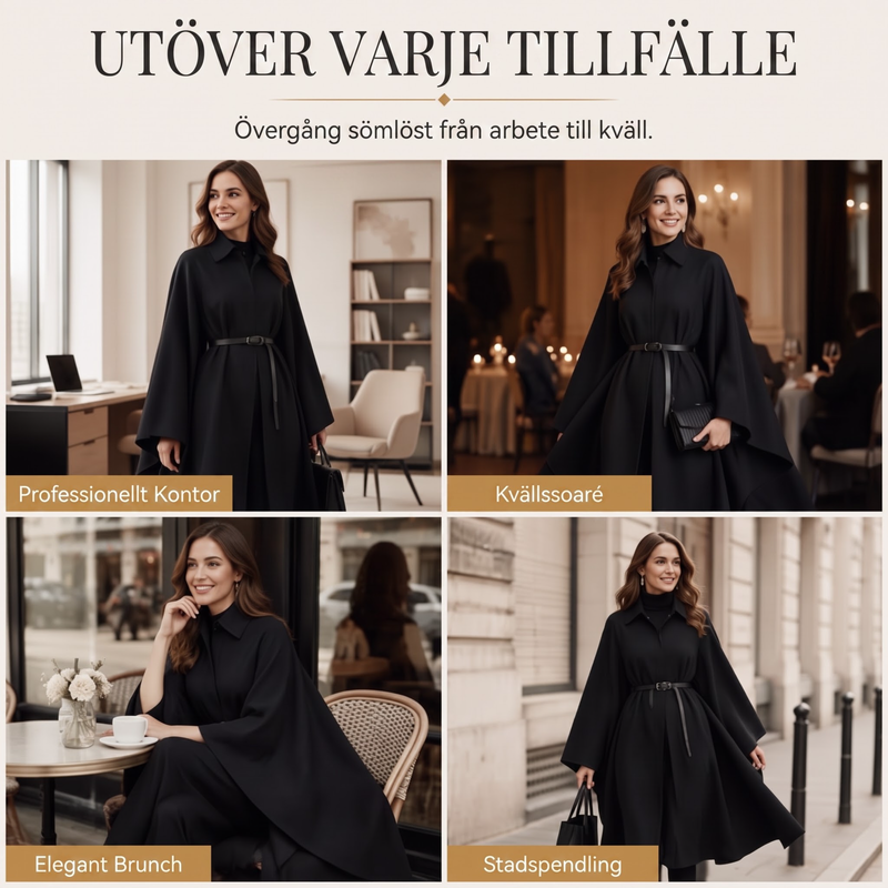 🧥 50 % RABATT |Elegant kappa med stående krage för kvinnor