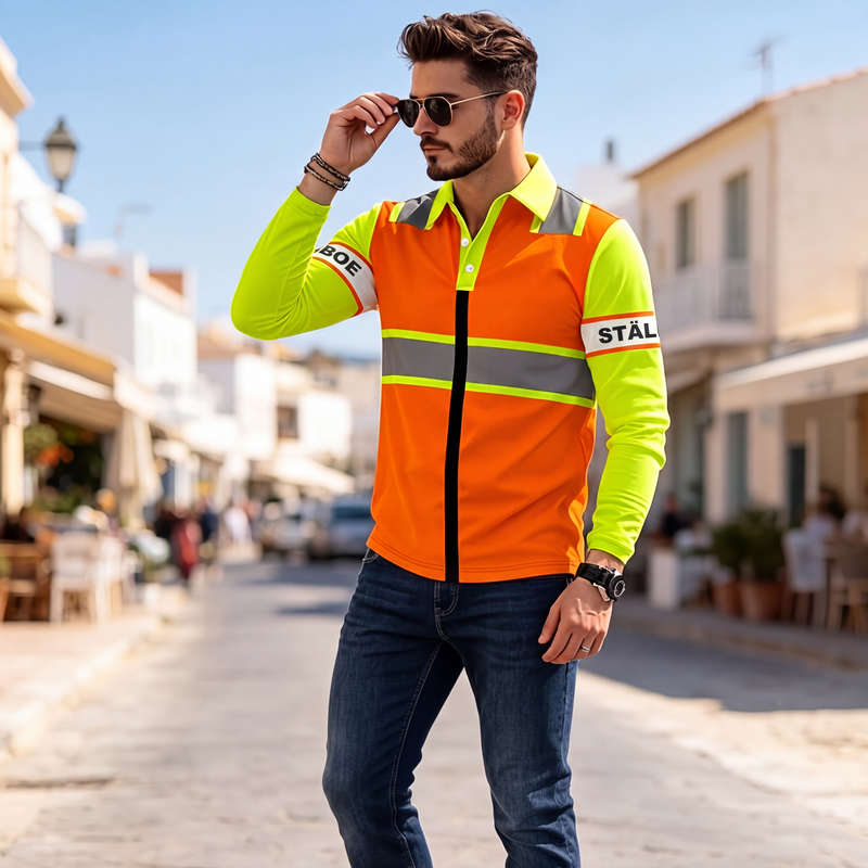 Långärmad topp med hög synlighet för män