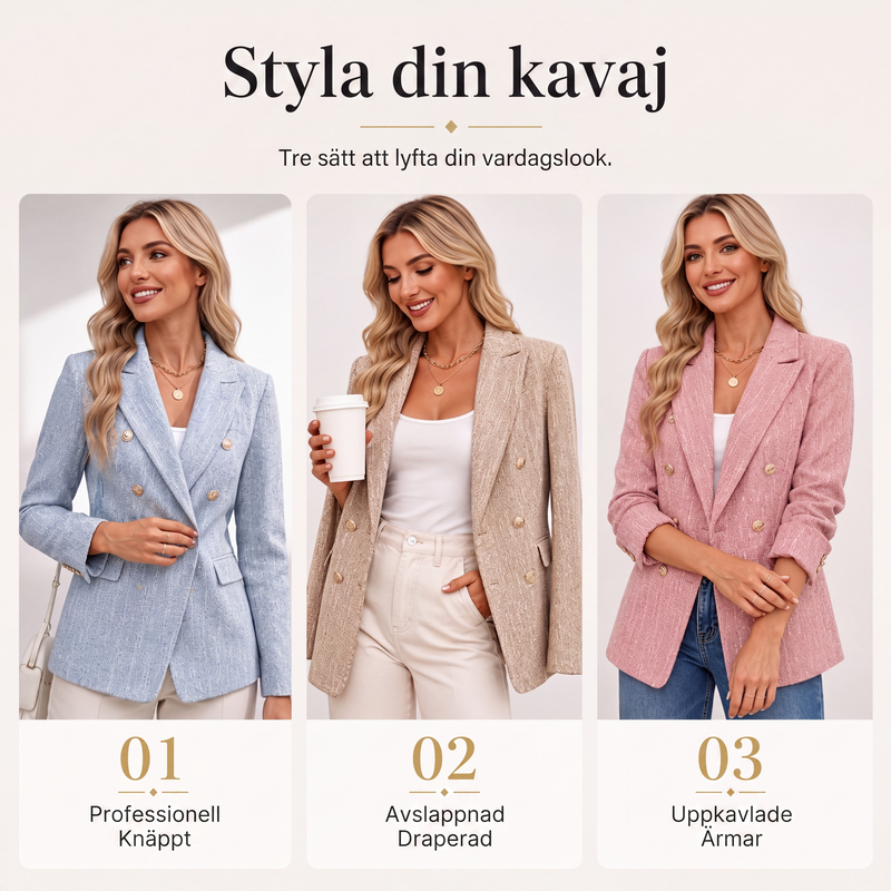 Kvinnlig ledig dubbelknäppt kavajjacka