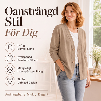 Kvinnlig ledig och andningsbar kofta med V-ringning