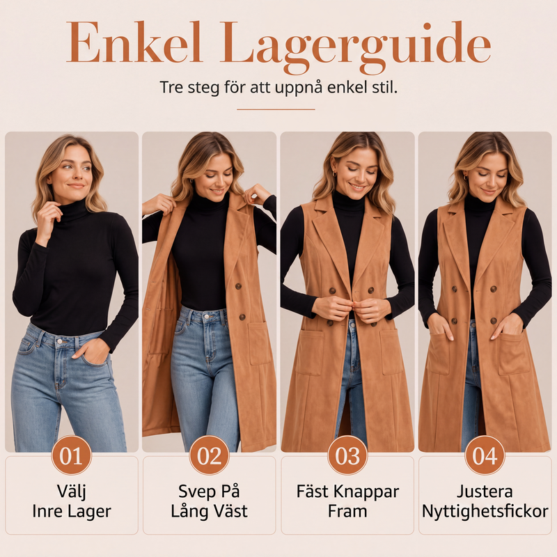 Elegant lång väst för kvinnor – Perfekt lager-på-lager i höst 🍂
