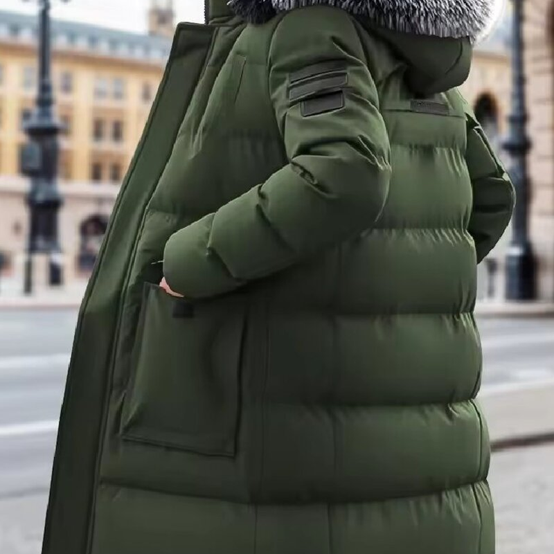 Varm vadderad vinterkappa för män