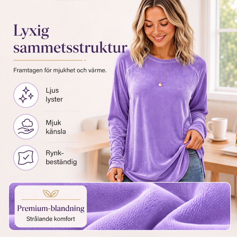 Ledig och lös överdel med rundhals för kvinnor
