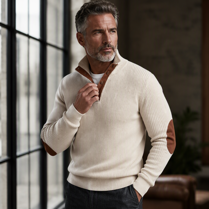 Mäns Utomhus Casual Stand Collar Långärmad Tröja