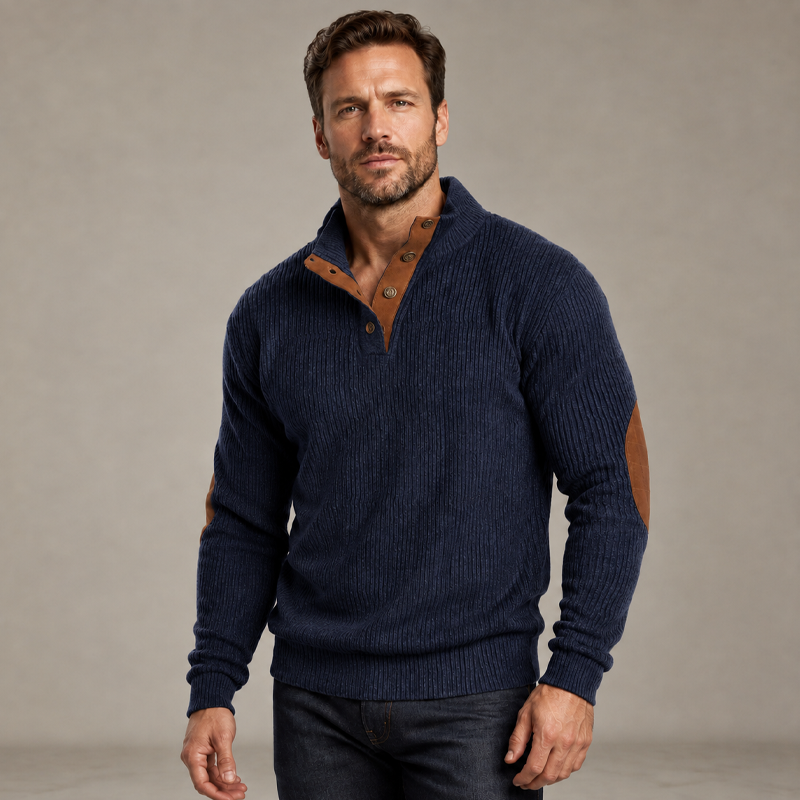 Mäns Utomhus Casual Stand Collar Långärmad Tröja