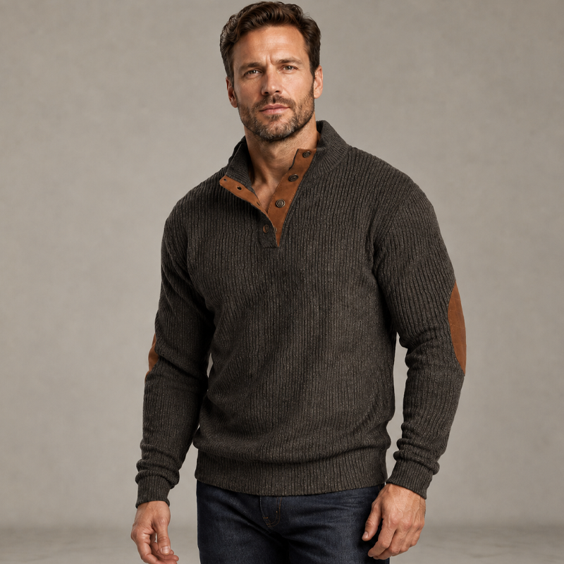 Mäns Utomhus Casual Stand Collar Långärmad Tröja