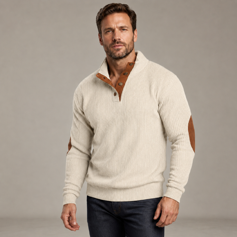 Mäns Utomhus Casual Stand Collar Långärmad Tröja