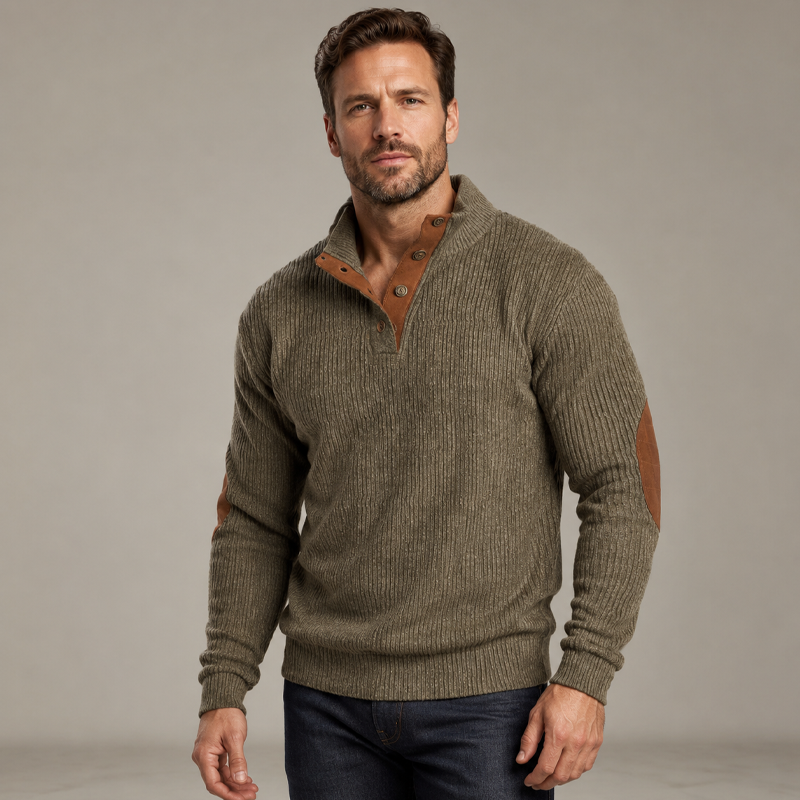 Mäns Utomhus Casual Stand Collar Långärmad Tröja