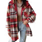 🔥50 % rabatt🔥⏰Klassisk, mysig rutig damjacka med huva🧥