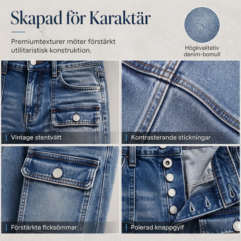 📢🎉50 % rabatt!!!🛍️✨Högmidjade, elastiska jeans med raka ben för damer