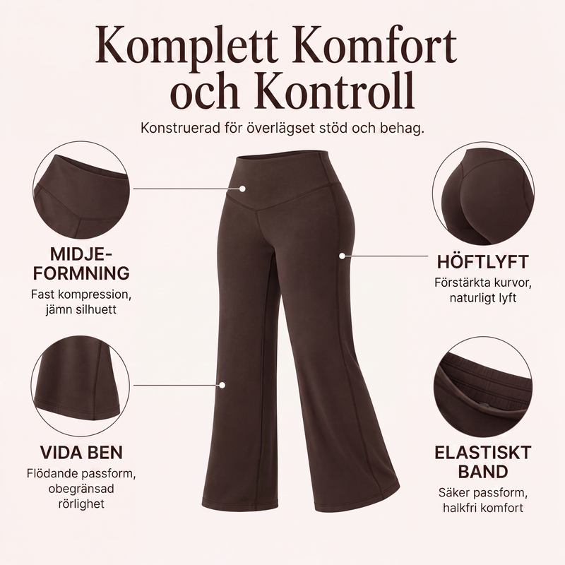 🧘 Högmidjade Stretchbyxor – Magkontroll, Ultramjukt Tyg & Perfekt för Träning & Vardag 💪