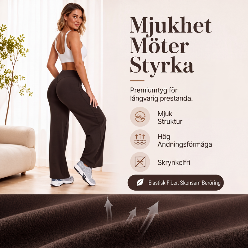 🧘 Högmidjade Stretchbyxor – Magkontroll, Ultramjukt Tyg & Perfekt för Träning & Vardag 💪