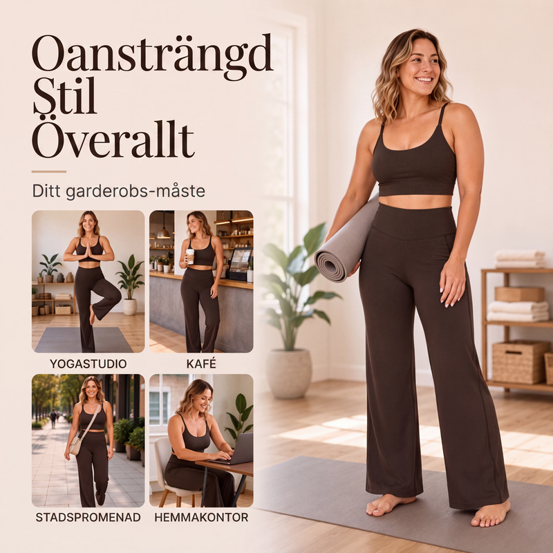 🧘 Högmidjade Stretchbyxor – Magkontroll, Ultramjukt Tyg & Perfekt för Träning & Vardag 💪